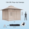 image:imageAmada 13x13 Pop Up Outdoor Gazebos on Clearance for Backyard amp Patio Furniture with Wheeled STONGo Cover Bag Carpa Pop Up Tent with Shelter Mosquito for Patio Lawn Garden1313ft GreenKhaki 13x13ft