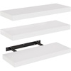 image:imageAMADA HOMEFURNISHING 354 L Floating Shelves Wall Shelves Set of 3 for BathroomLiving RoomBedroomKitchen Floating Shelves for Wall Decor with Invisible Brackets  AMFS45VWhite