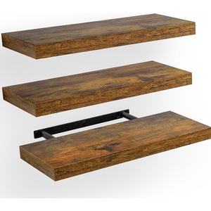 image:imageAMADA HOMEFURNISHING 354 L Floating Shelves Wall Shelves Set of 3 for BathroomLiving RoomBedroomKitchen Floating Shelves for Wall Decor with Invisible Brackets  AMFS45VRustic Brown
