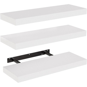 image:imageAMADA HOMEFURNISHING 354 L Floating Shelves Wall Shelves Set of 3 for BathroomLiving RoomBedroomKitchen Floating Shelves for Wall Decor with Invisible Brackets  AMFS45VWhite