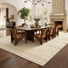 image:imageAMADA HOMEFURNISHING 8x10 Washable Area Rugs Boho Geometric LowPile with NonSlip Backing Stain Resistance amp Durable Edge Binding Soft Indoor Carpet for Living Room Bedroom Dining Room BeigeBeige