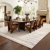 image:imageAMADA HOMEFURNISHING 8x10 Washable Area Rugs Boho Geometric LowPile with NonSlip Backing Stain Resistance amp Durable Edge Binding Soft Indoor Carpet for Living Room Bedroom Dining Room BeigeMulti Color