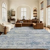 image:imageAMADA HOMEFURNISHING 8x10 Washable Area Rugs Boho Geometric LowPile with NonSlip Backing Stain Resistance amp Durable Edge Binding Soft Indoor Carpet for Living Room Bedroom Dining Room BeigeBlue