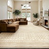 image:imageAMADA HOMEFURNISHING 8x10 Washable Area Rugs Boho Geometric LowPile with NonSlip Backing Stain Resistance amp Durable Edge Binding Soft Indoor Carpet for Living Room Bedroom Dining Room BeigeBeige