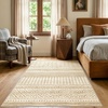 image:imageAMADA HOMEFURNISHING 8x10 Washable Area Rugs Boho Geometric LowPile with NonSlip Backing Stain Resistance amp Durable Edge Binding Soft Indoor Carpet for Living Room Bedroom Dining Room BeigeBeige