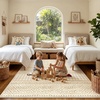 image:imageAMADA HOMEFURNISHING 8x10 Washable Area Rugs Boho Geometric LowPile with NonSlip Backing Stain Resistance amp Durable Edge Binding Soft Indoor Carpet for Living Room Bedroom Dining Room BeigeBeige