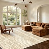 image:imageAMADA HOMEFURNISHING 8x10 Washable Area Rugs Boho Geometric LowPile with NonSlip Backing Stain Resistance amp Durable Edge Binding Soft Indoor Carpet for Living Room Bedroom Dining Room BeigeBeige