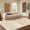 image:imageAMADA HOMEFURNISHING 8x10 Washable Area Rugs Boho Geometric LowPile with NonSlip Backing Stain Resistance amp Durable Edge Binding Soft Indoor Carpet for Living Room Bedroom Dining Room BeigeBeige