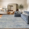 image:imageAMADA HOMEFURNISHING 8x10 Washable Area Rugs Boho Geometric LowPile with NonSlip Backing Stain Resistance amp Durable Edge Binding Soft Indoor Carpet for Living Room Bedroom Dining Room BeigeBlue