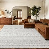 image:imageAMADA HOMEFURNISHING 8x10 Washable Area Rugs Boho Geometric LowPile with NonSlip Backing Stain Resistance amp Durable Edge Binding Soft Indoor Carpet for Living Room Bedroom Dining Room BeigeLight Grey