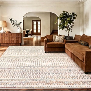 image:imageAMADA HOMEFURNISHING 8x10 Washable Area Rugs Boho Geometric LowPile with NonSlip Backing Stain Resistance amp Durable Edge Binding Soft Indoor Carpet for Living Room Bedroom Dining Room BeigeMulti Color